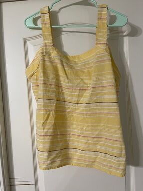 NWT Yellow Striped Sleeveless Tank Top
